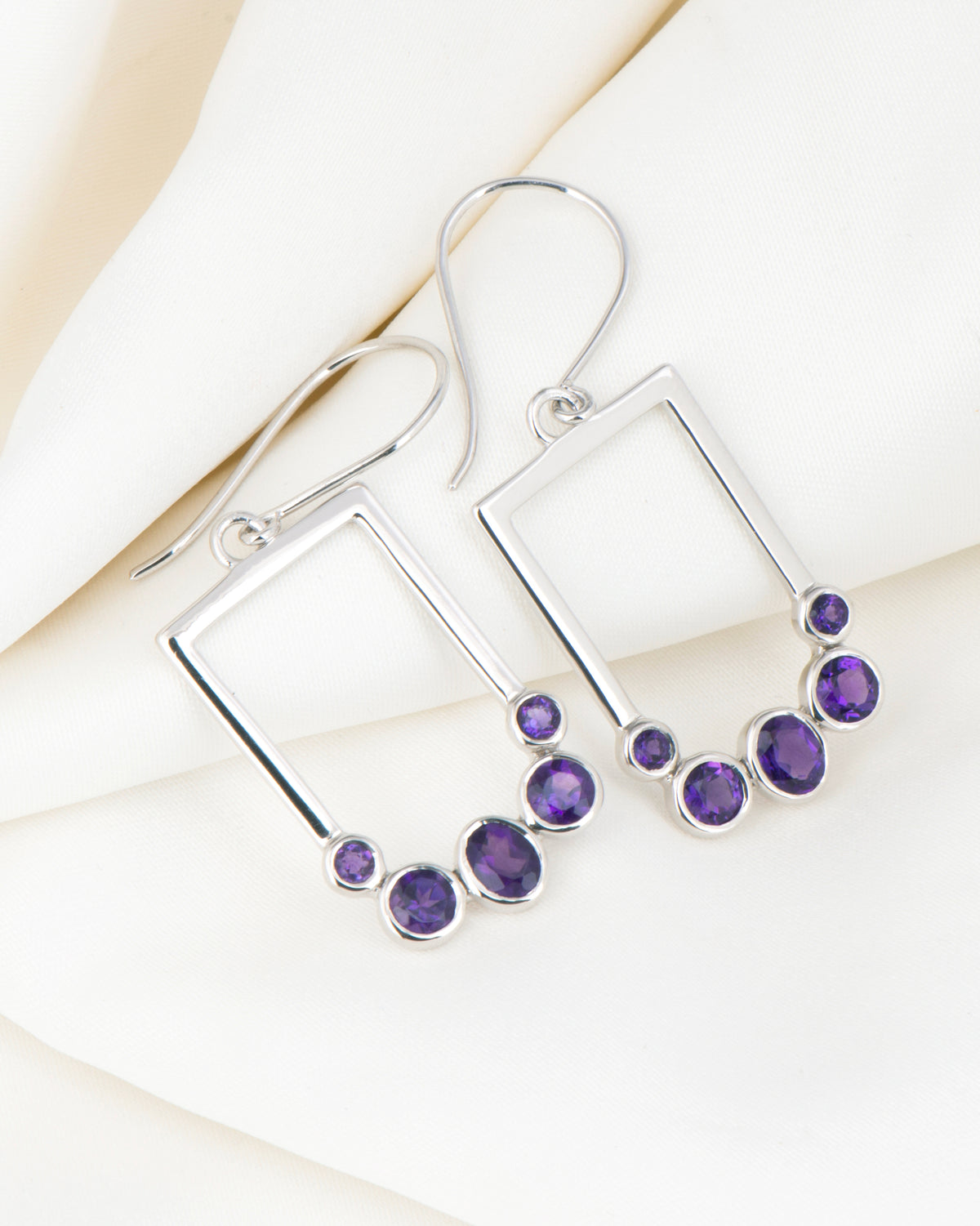 Luminous Orbit Kissed by Amethyst Earrings