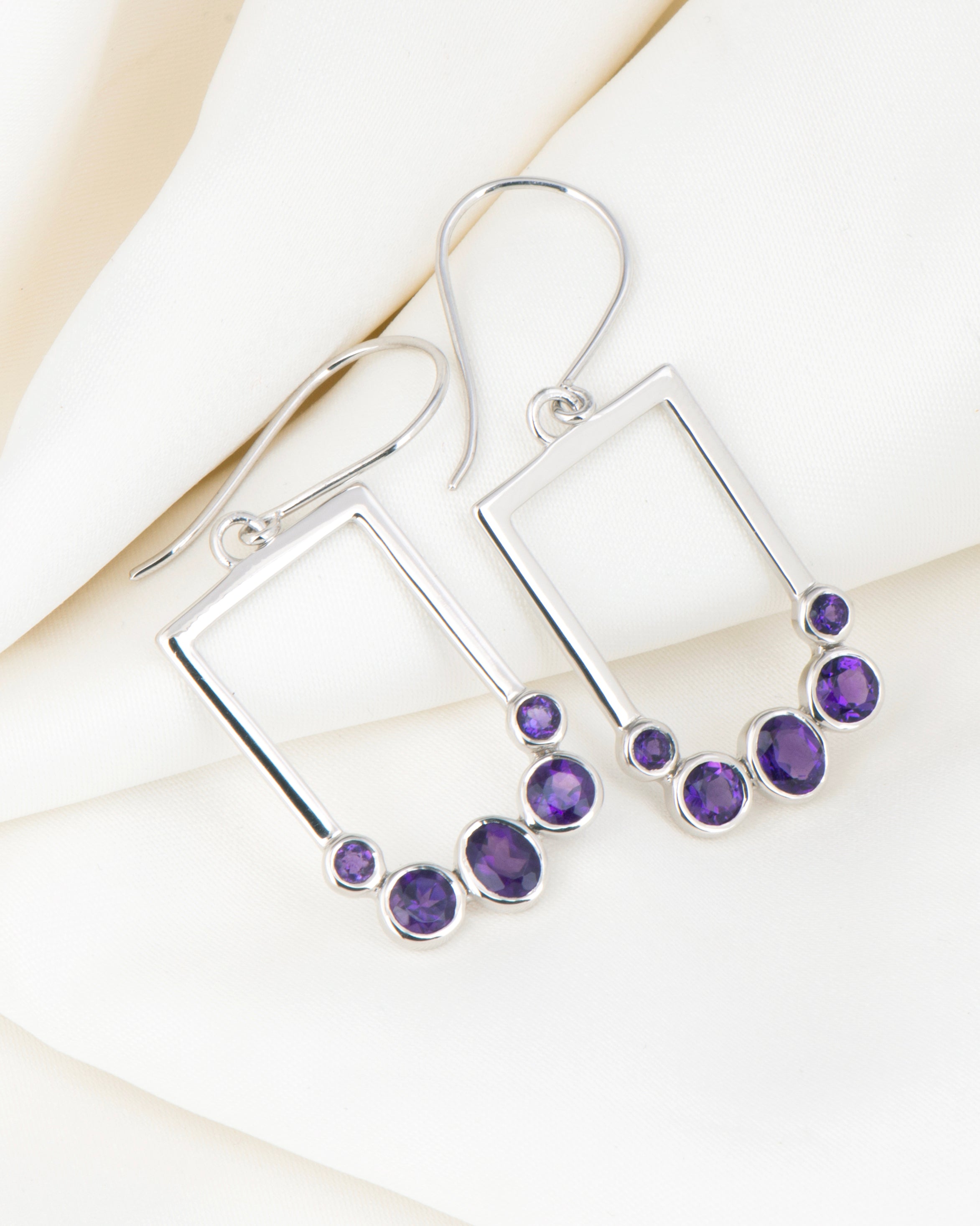Luminous Orbit Kissed by Amethyst Earrings