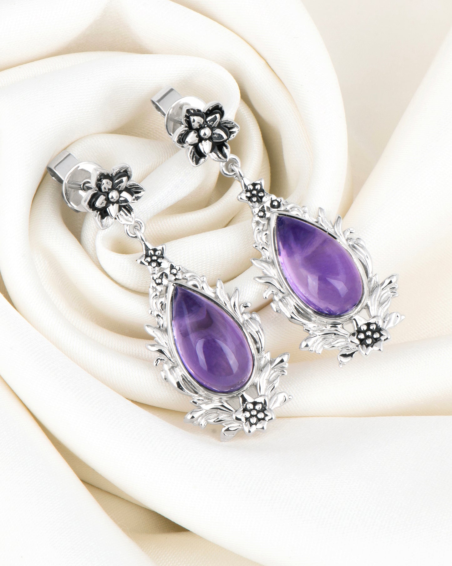 Twilight Bloom Amethyst Earrings