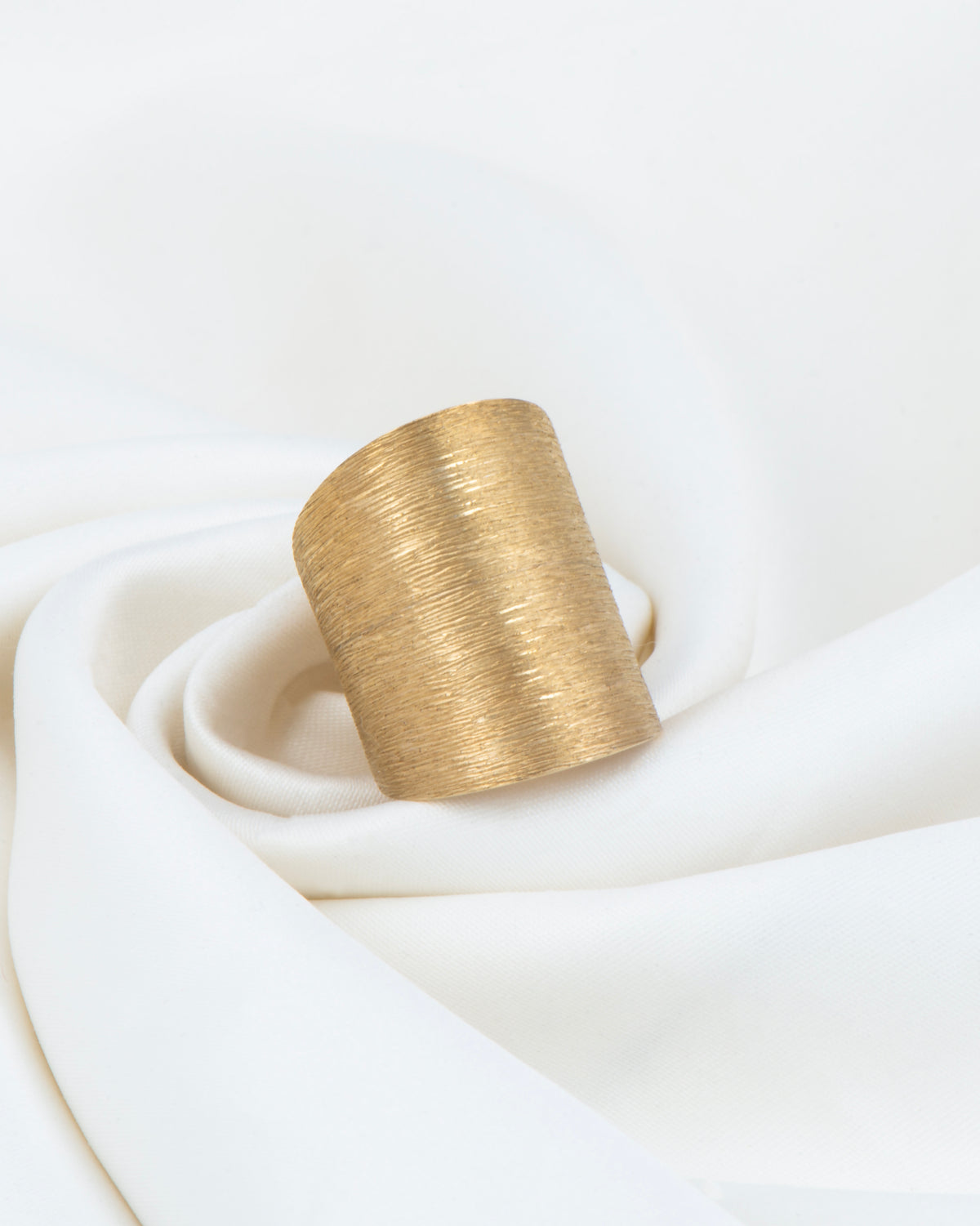 Scratched Extra Wide Gold Ring