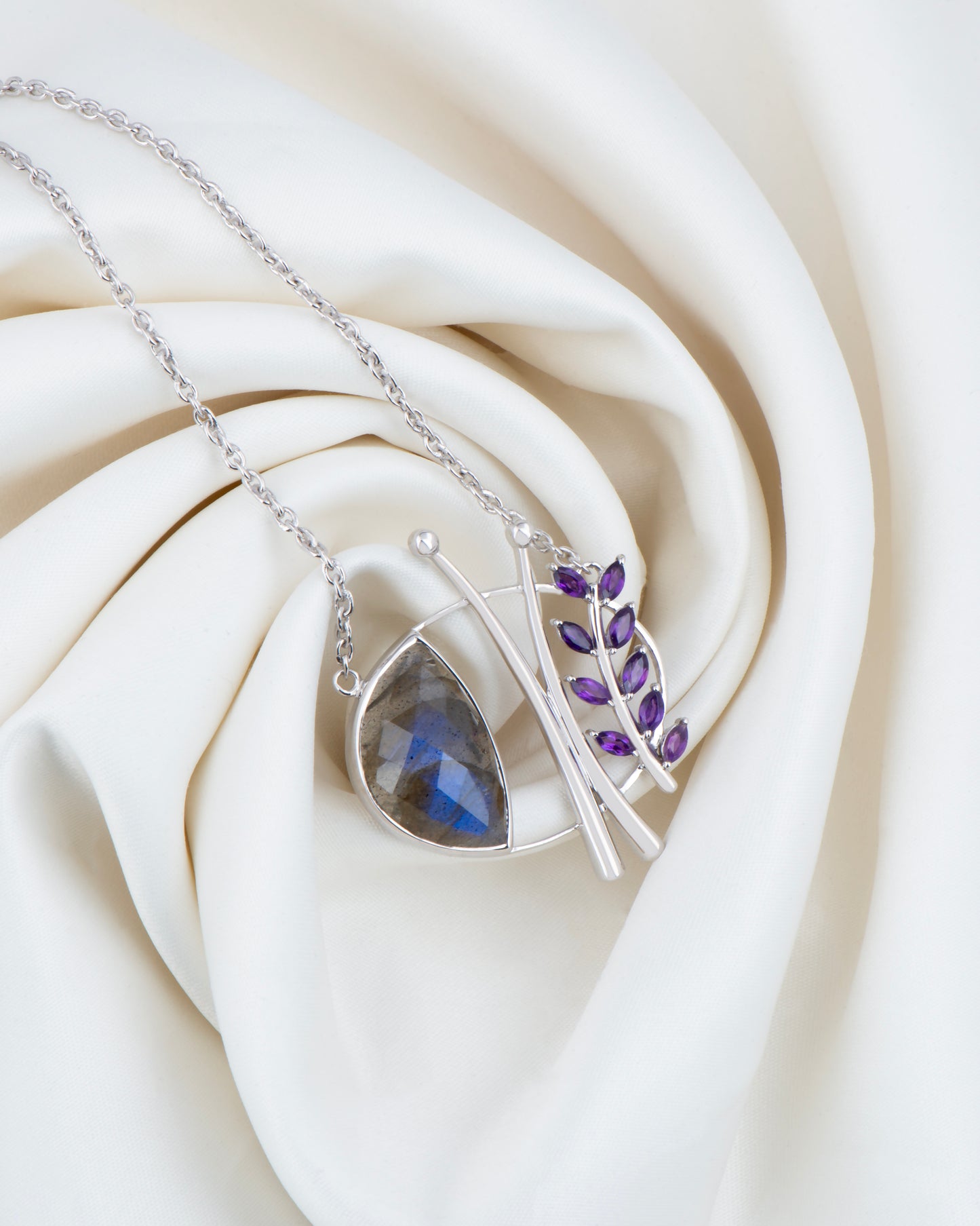 Orchid Abalone Necklace 18"