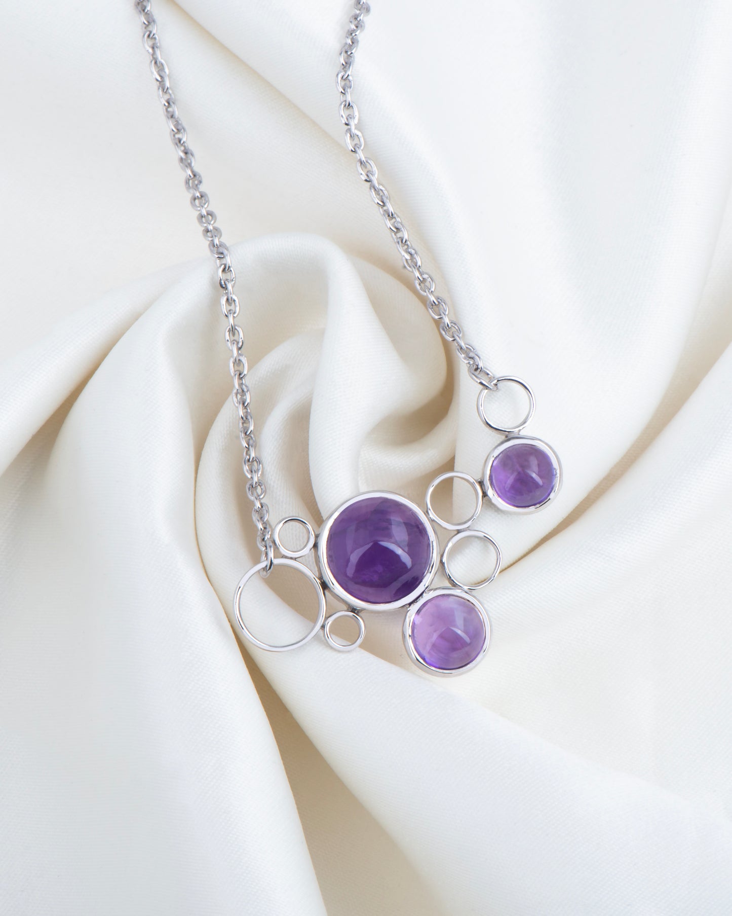 Violet Glow Ametara Necklace 18"