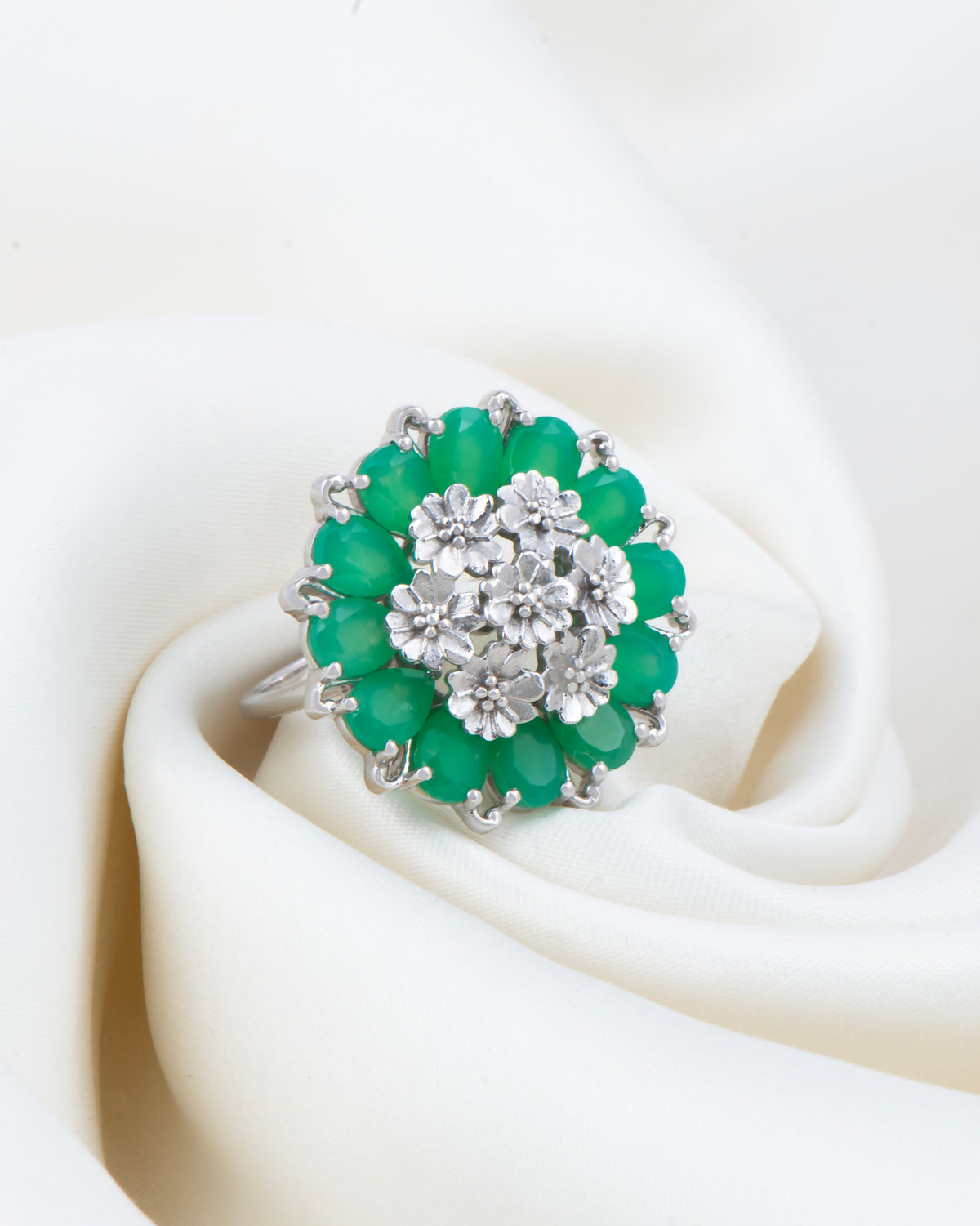 Tatiana Petal Ring - Chrysoprase Edition