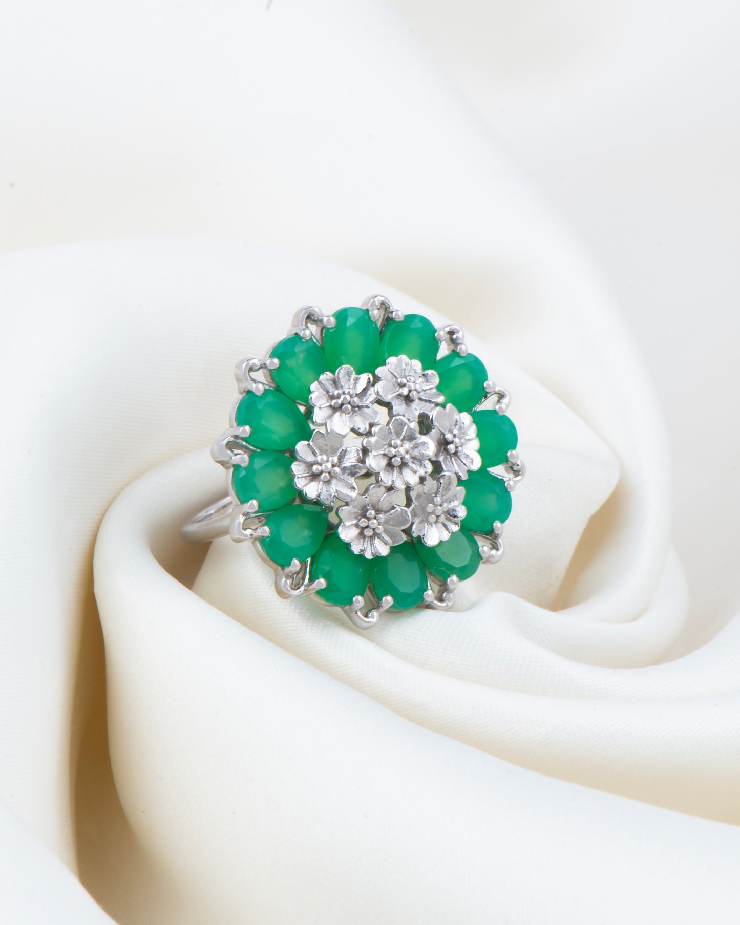Tatiana Petal Ring- Chrysoprase Edition