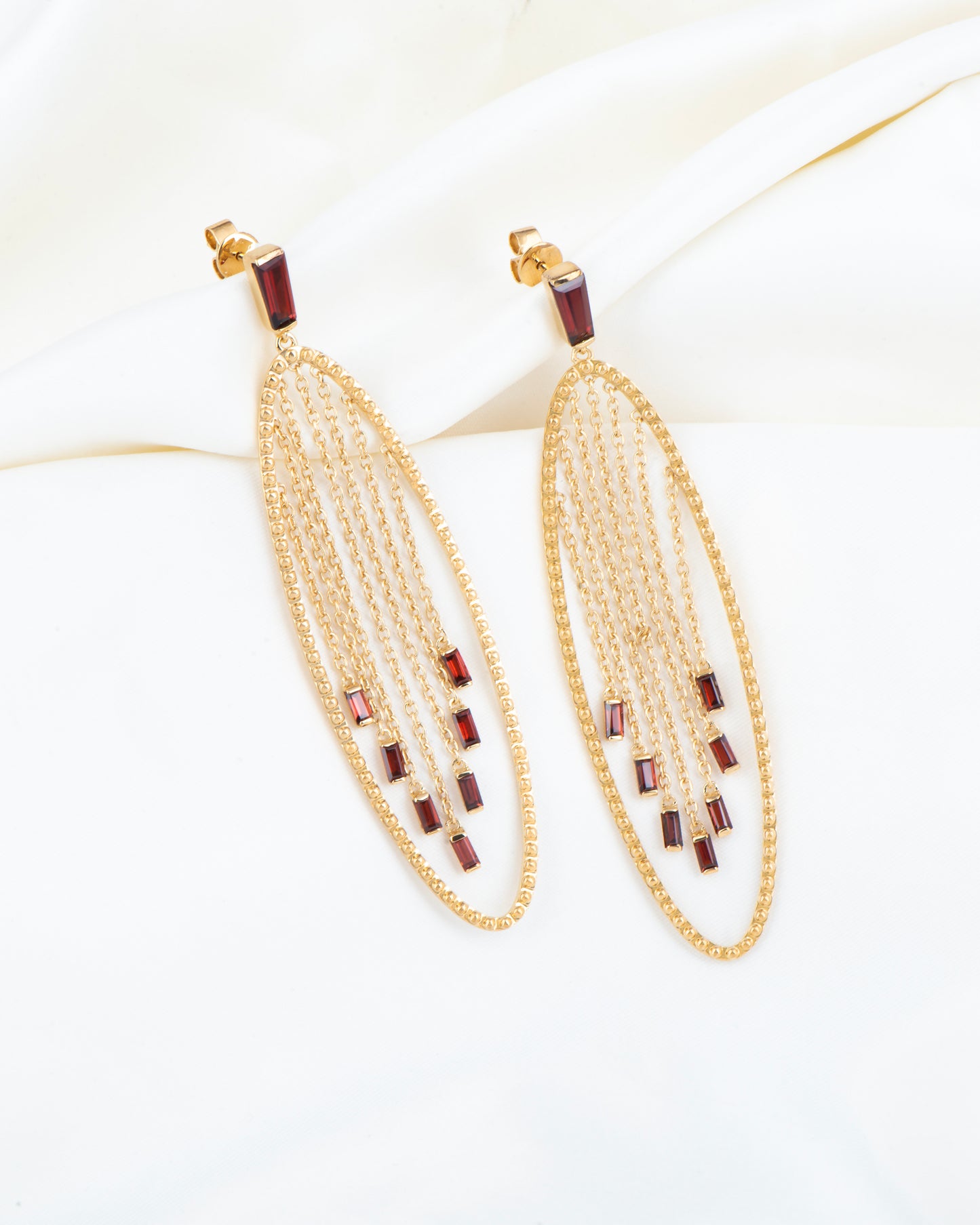 Cascade Earrings – Garnet