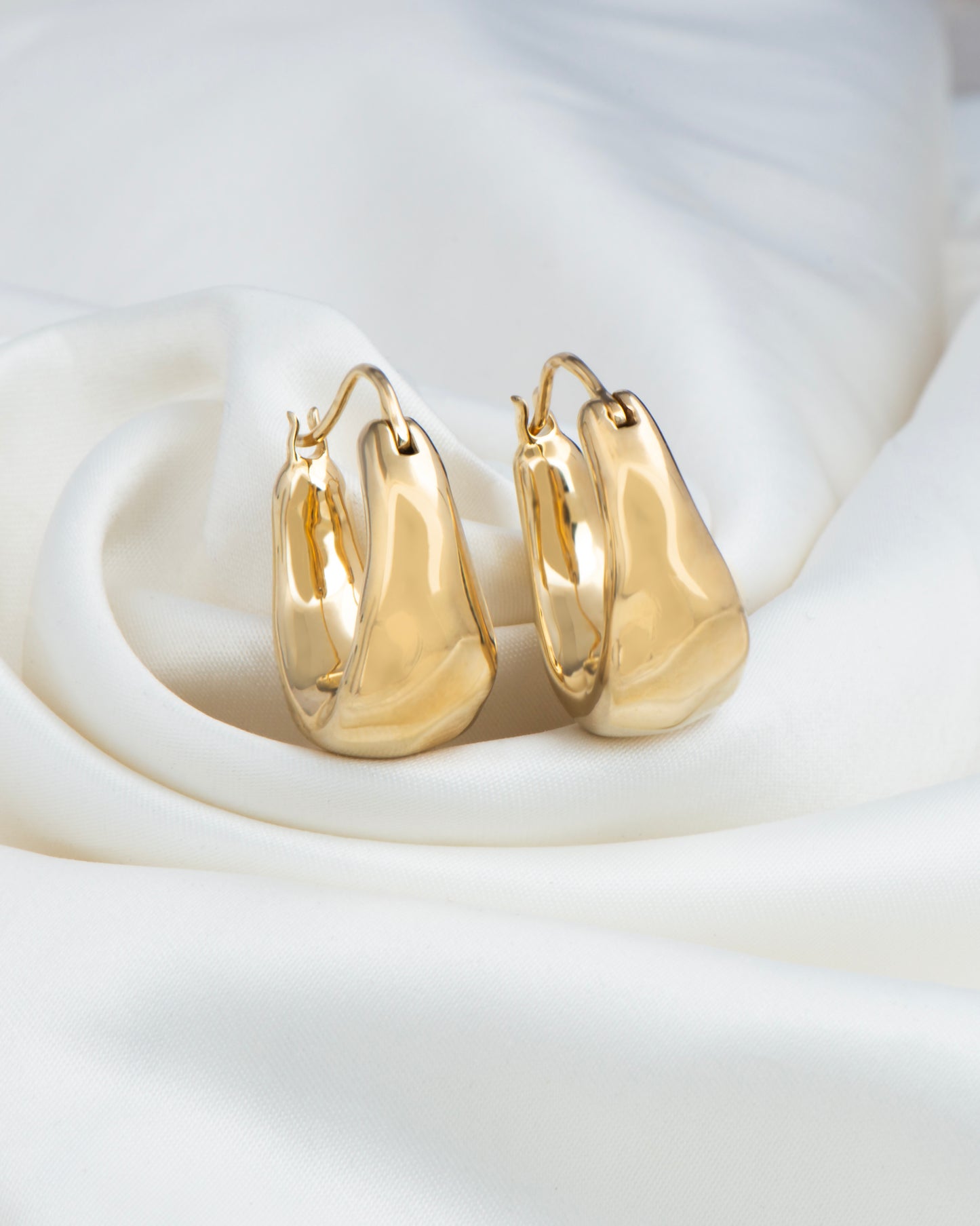 Celeste Hammered Hoops — Silver Edition