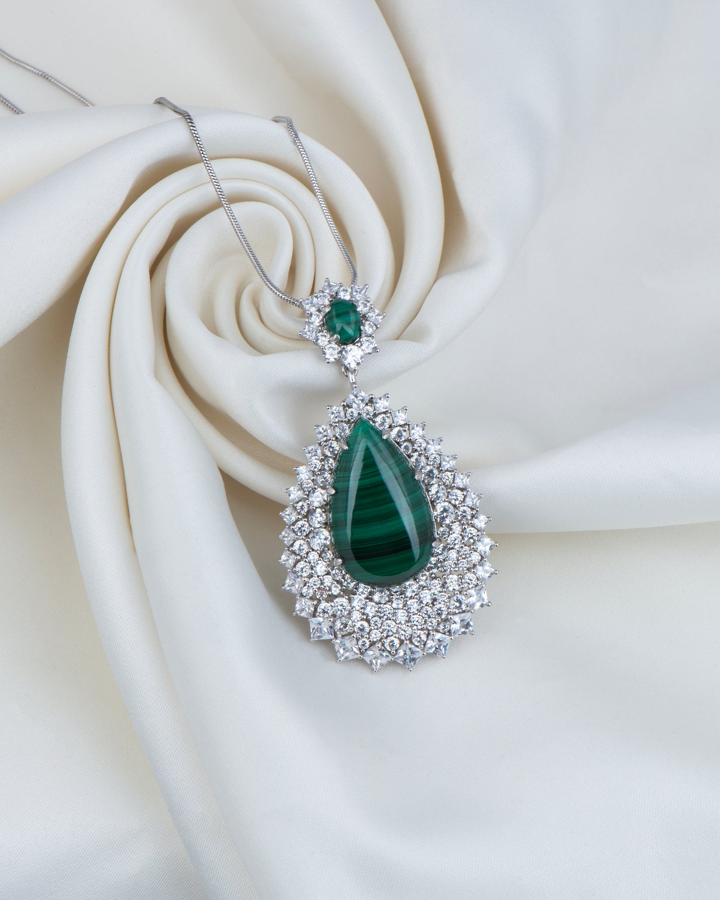 Teardrop Halo Pendant