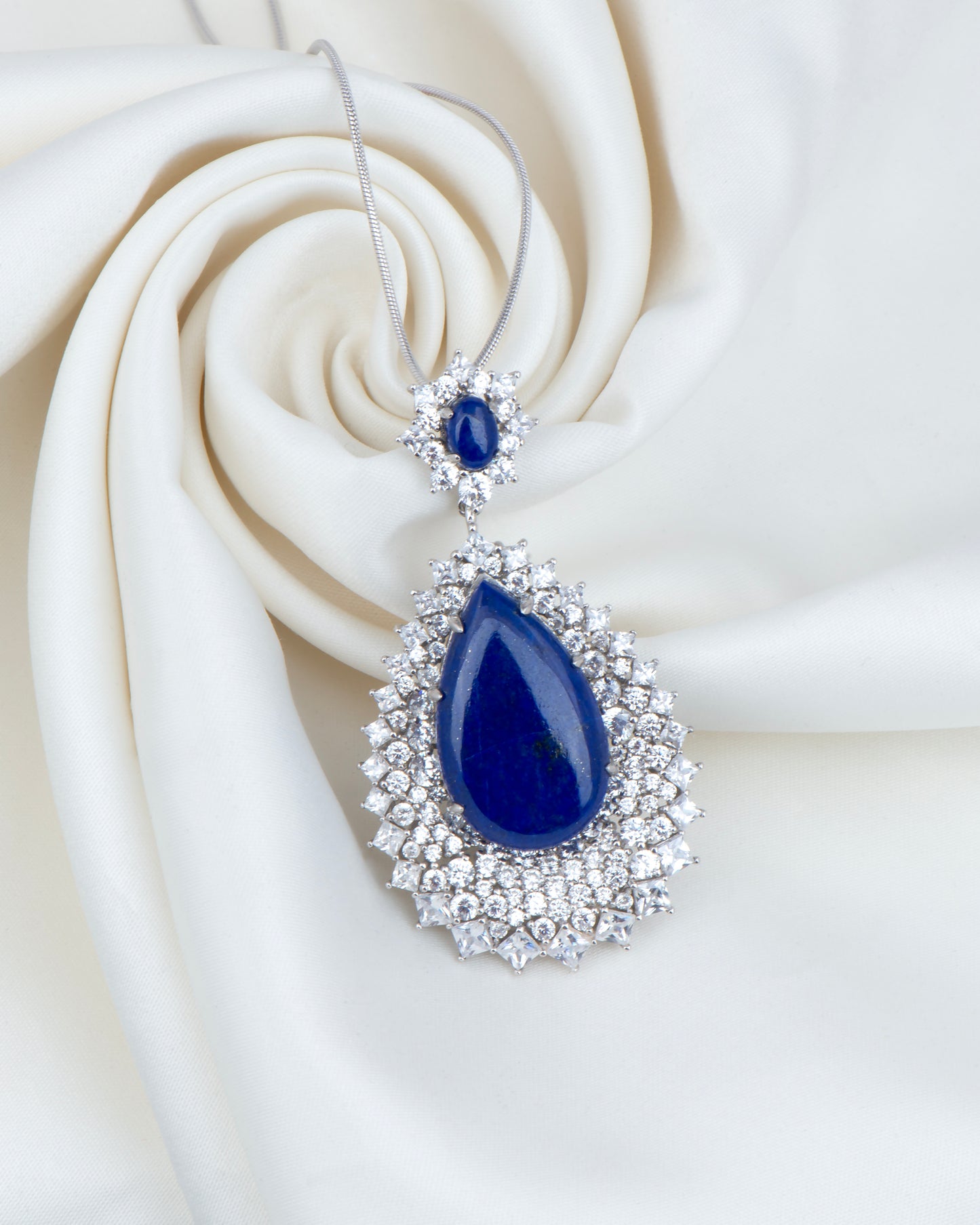 Lapis Lazuli Crescent  Pendant