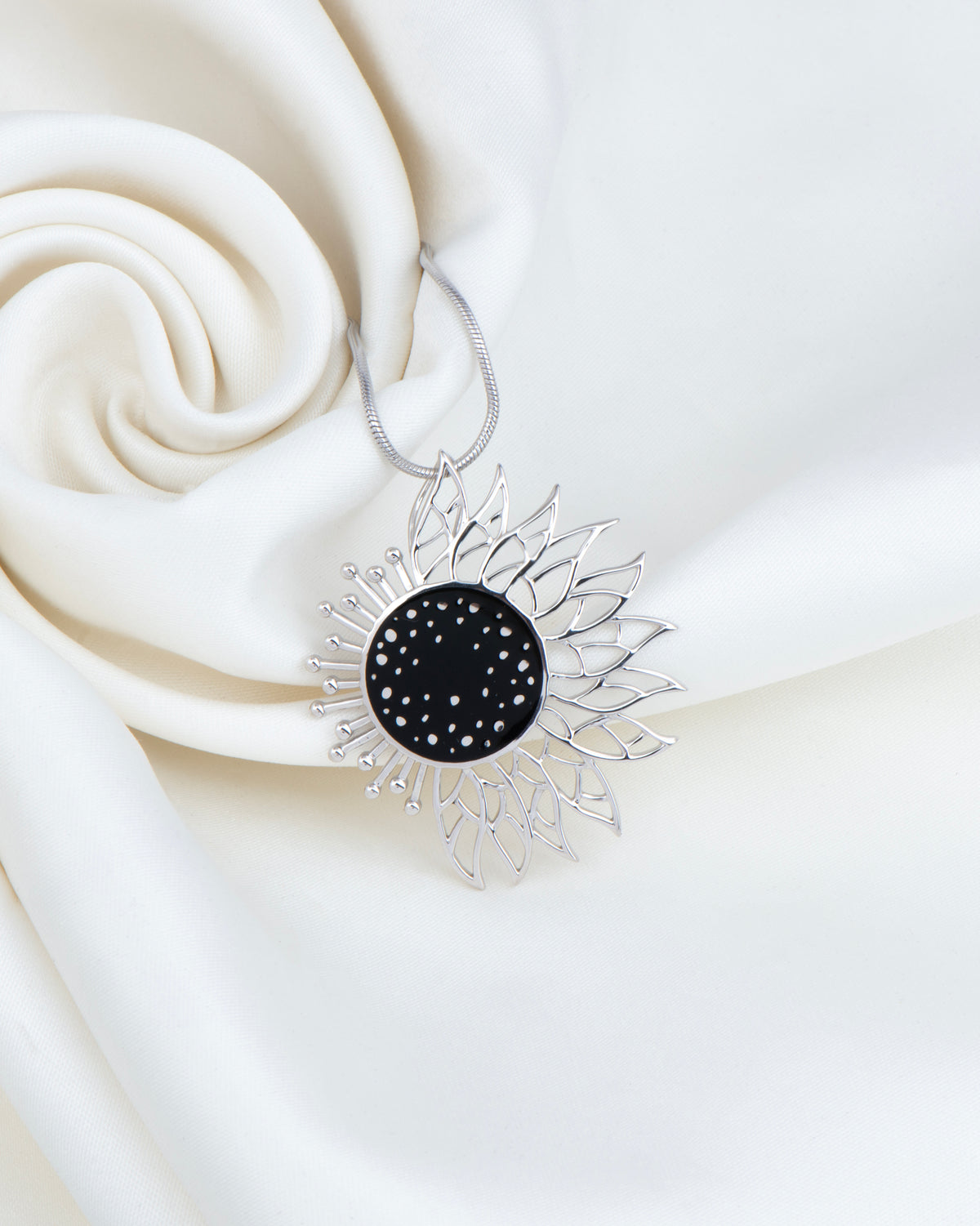 Black Frostlight Eclipse Sun Pendant