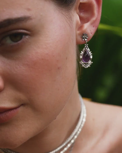 Twilight Bloom Amethyst Earrings